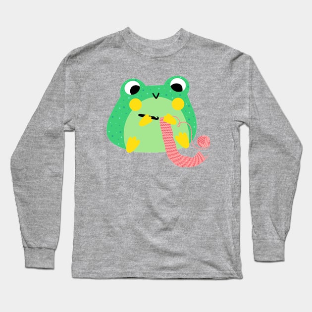 crocheting froggy Long Sleeve T-Shirt by HELLOhappy